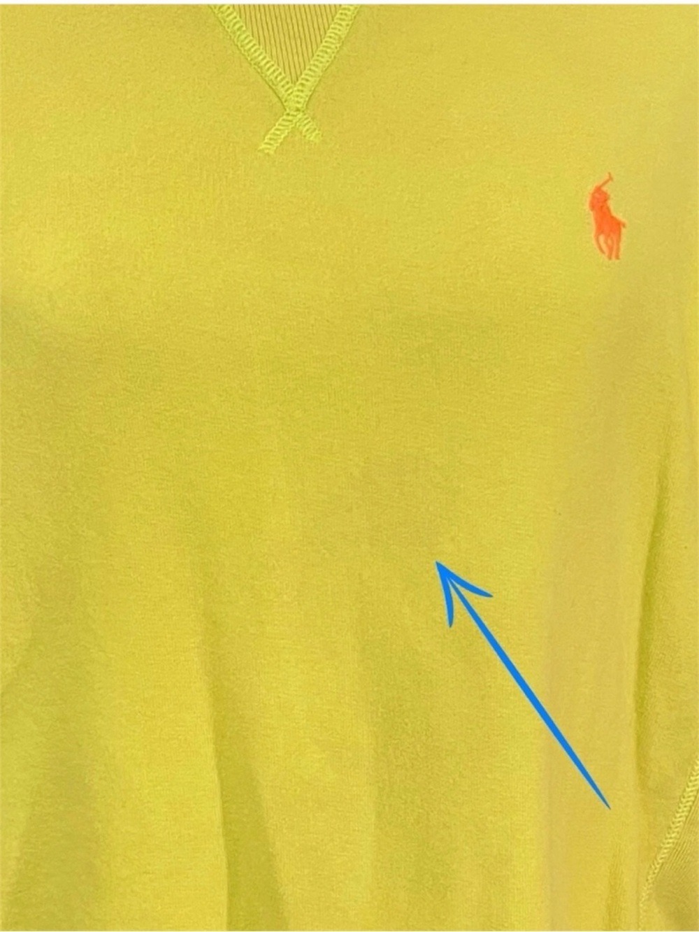 Polo Ralph Lauren Neon Yellow Fleece Sweatshirt Women’s L Pony Logo Preppy - Picture 9 of 12